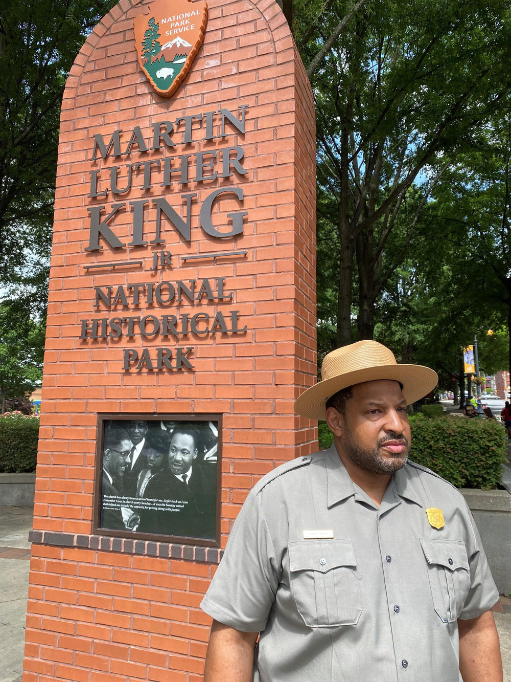 Marty Smith, interpretive ranger at the King National Historical Park, says people flock to the park when momentous news affects Black America.