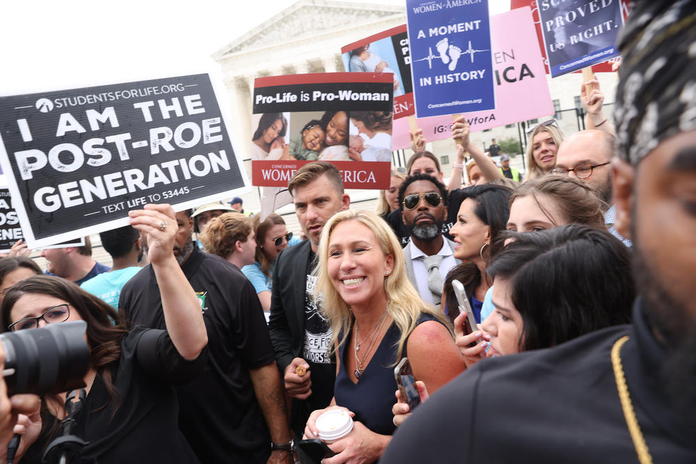 Rep. Marjorie Taylor Greene (R–Ga.) at the Supreme Court.