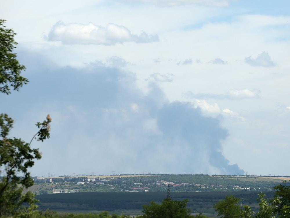 Smoke rises during fighting in the Luhansk region, eastern Ukraine, on Friday.