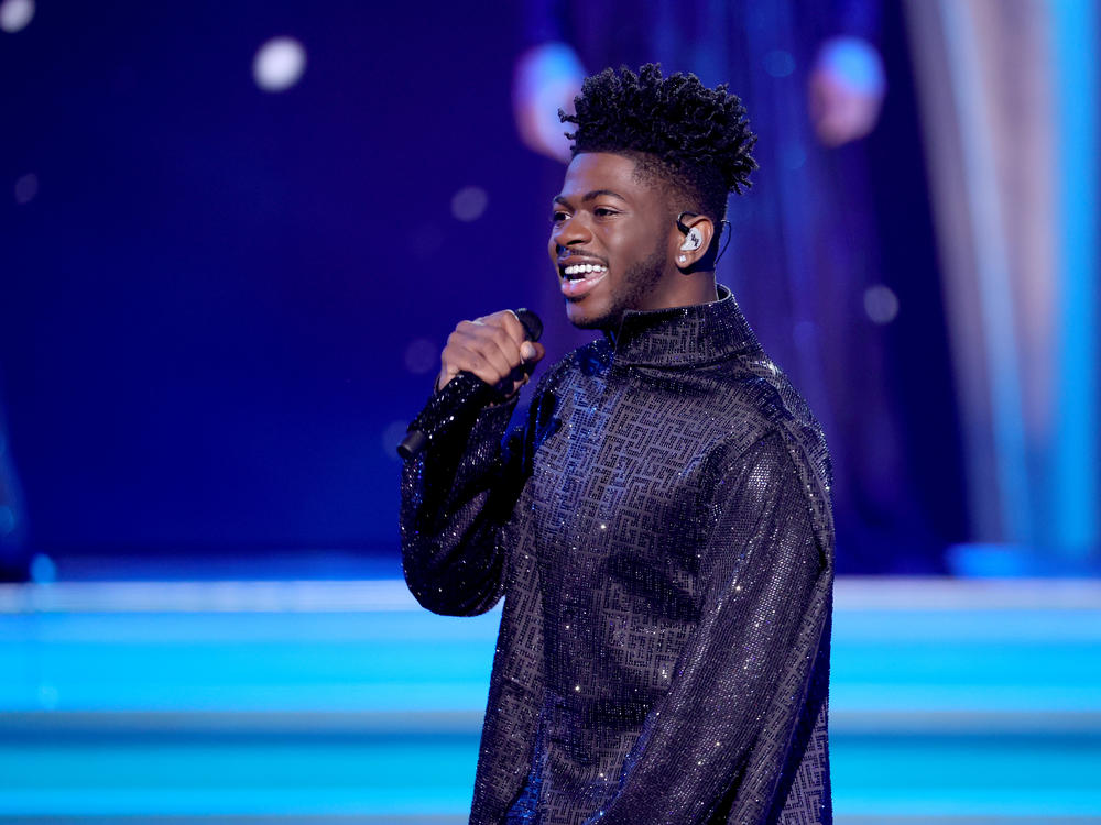 Lil Nas X performs onstage during the Grammys in April.