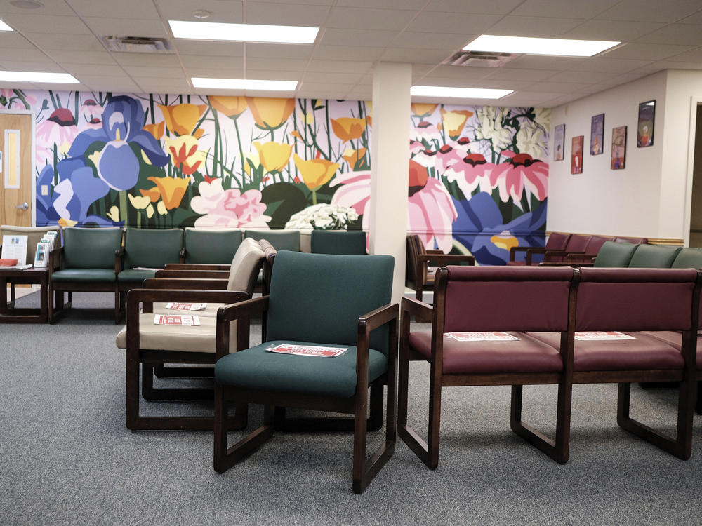 The waiting room at the Women's Health Center of West Virginia in Charleston, W.Va., in February.