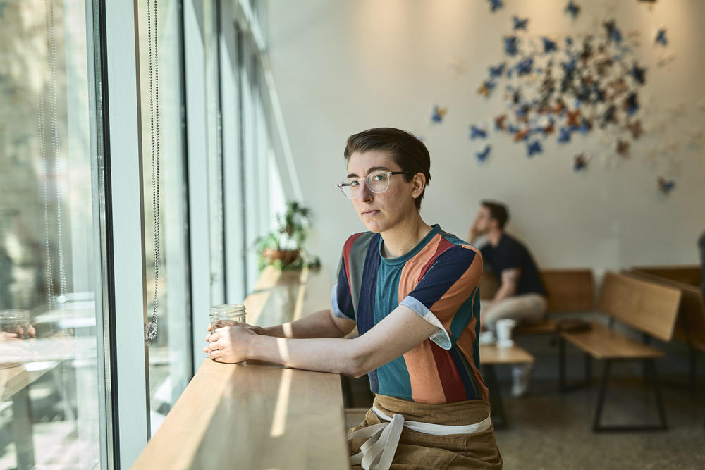 Barista Steph Achter, now the union shop steward at Likewise in Milwaukee, pays $30 a month in union dues. 