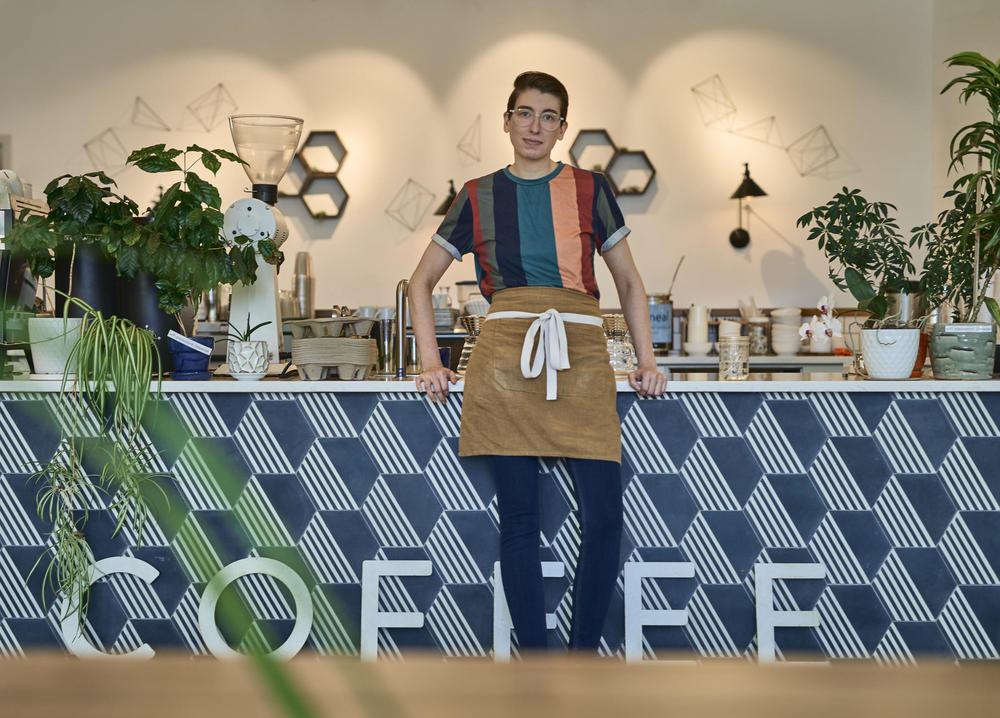 Steph Achter, who led a successful union campaign at the café now known as Likewise, is now the most senior barista there and also the union shop steward.