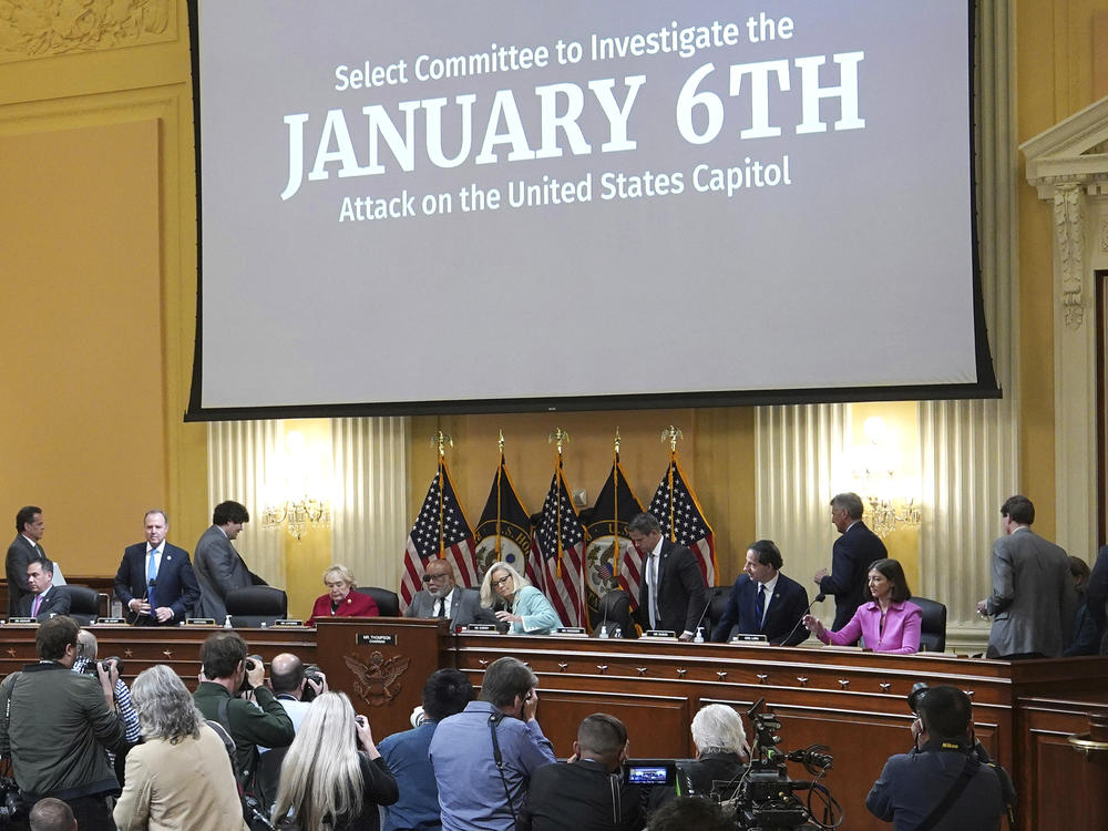 Committee members arrive as the House select committee investigating the Jan. 6 attack on the U.S. Capitol continues to reveal its findings of a nearly year-long investigation.