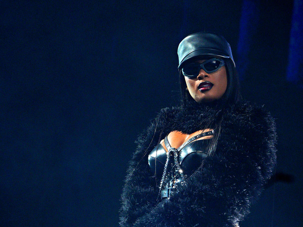Megan Thee Stallion, performing at Glastonbury Festival in Somerset, U.K. on Sat. June 25, 2022. During her set, Megan spoke out against the Supreme Court's decision overturning Roe v. Wade.