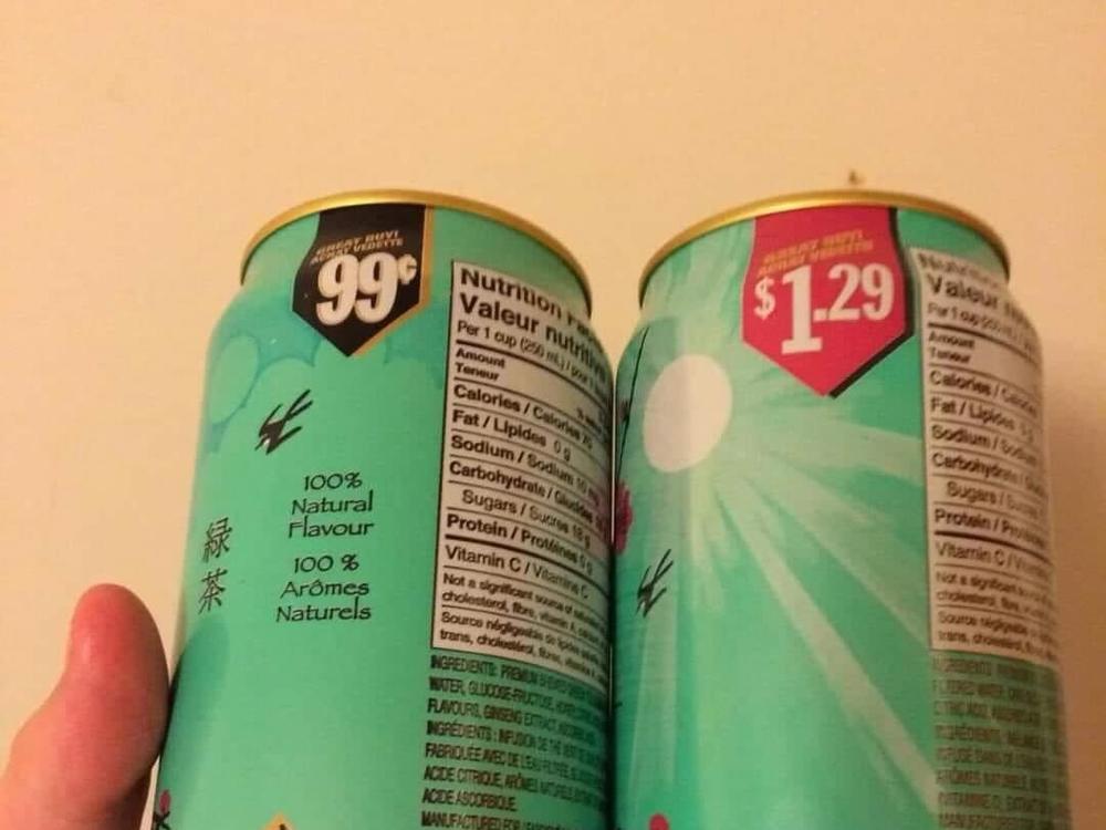 This was the viral image first posted by Twitter user @__cordazzle. AriZona's official account then clarified that $1.29 was the Canadian price.<a href=
