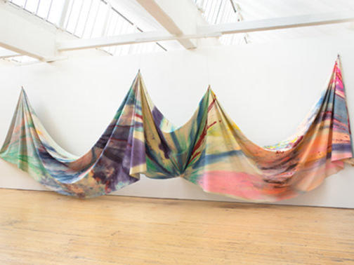 Sam Gilliam's 1968 work <em>Double Merge</em>, which is currently on display at Dia Beacon in Beacon, N.Y.