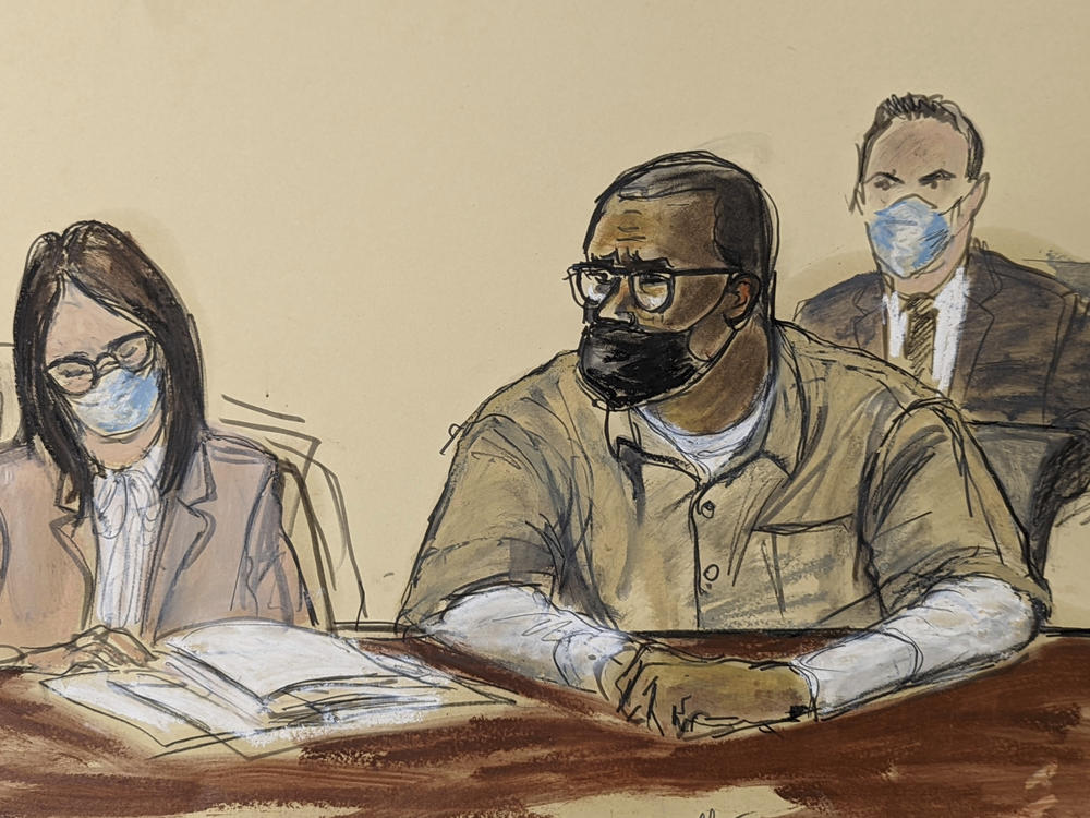 A sketch of R. Kelly during his sentencing hearing Wednesday in New York.