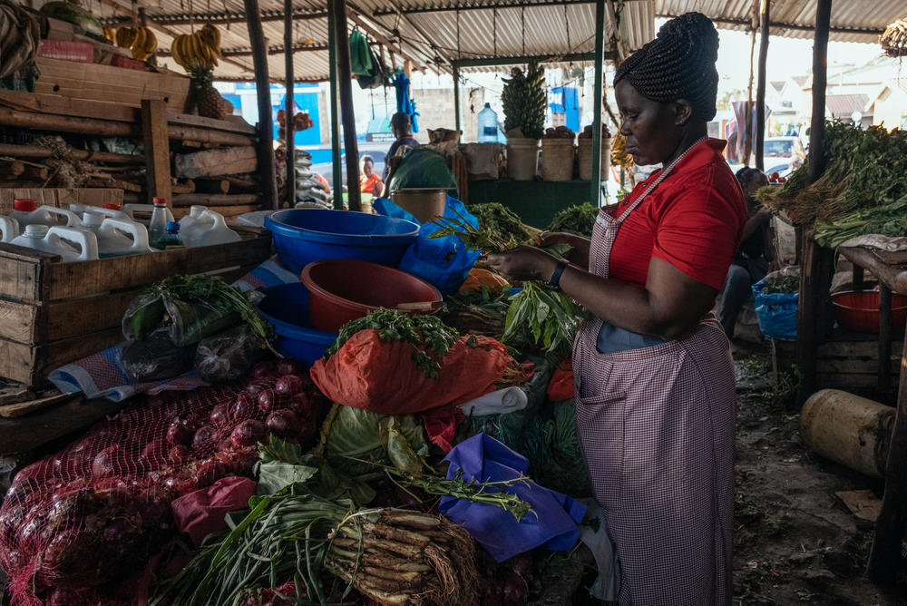 Josephine Orieko is a vegetable vendor in Kenyatta Market.