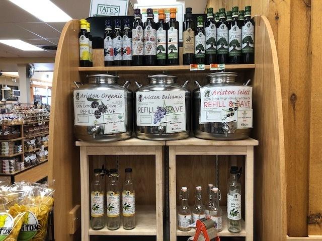 Refilling bottles with goods like olive oil is one way to cut down on packaging.