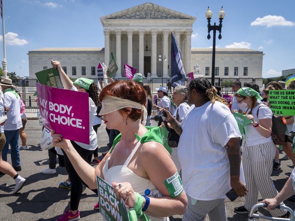 Mahayana Landowne, of Brooklyn, N.Y., wears a 