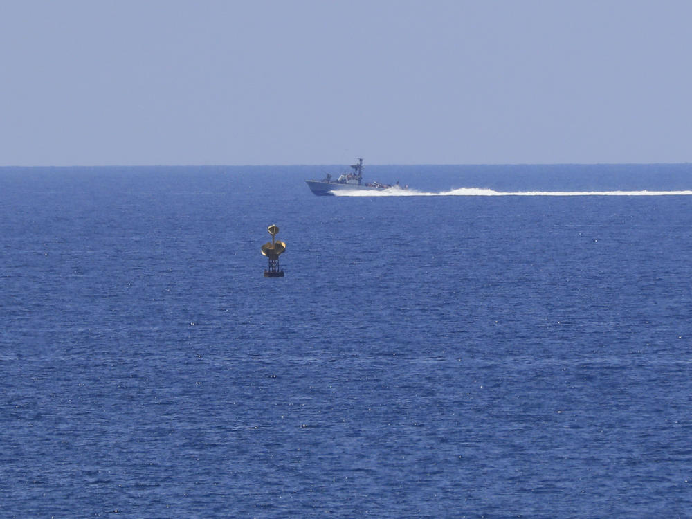 FILE - An Israeli Navy vessel patrols in the Mediterranean Sea, while Lebanon and Israel are being called to resume indirect talks over their disputed maritime border with U.S. mediation, off the southern town of Naqoura, Monday, June 6, 2022.