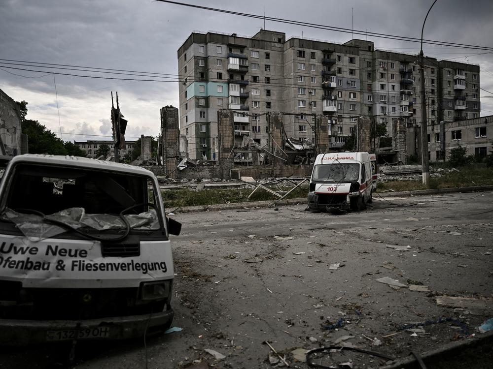 The city of Lysychansk has been heavily damaged by fighting. Ukrainian forces said Sunday they had withdrawn from the city, leaving the region of Luhansk in Russian hands.