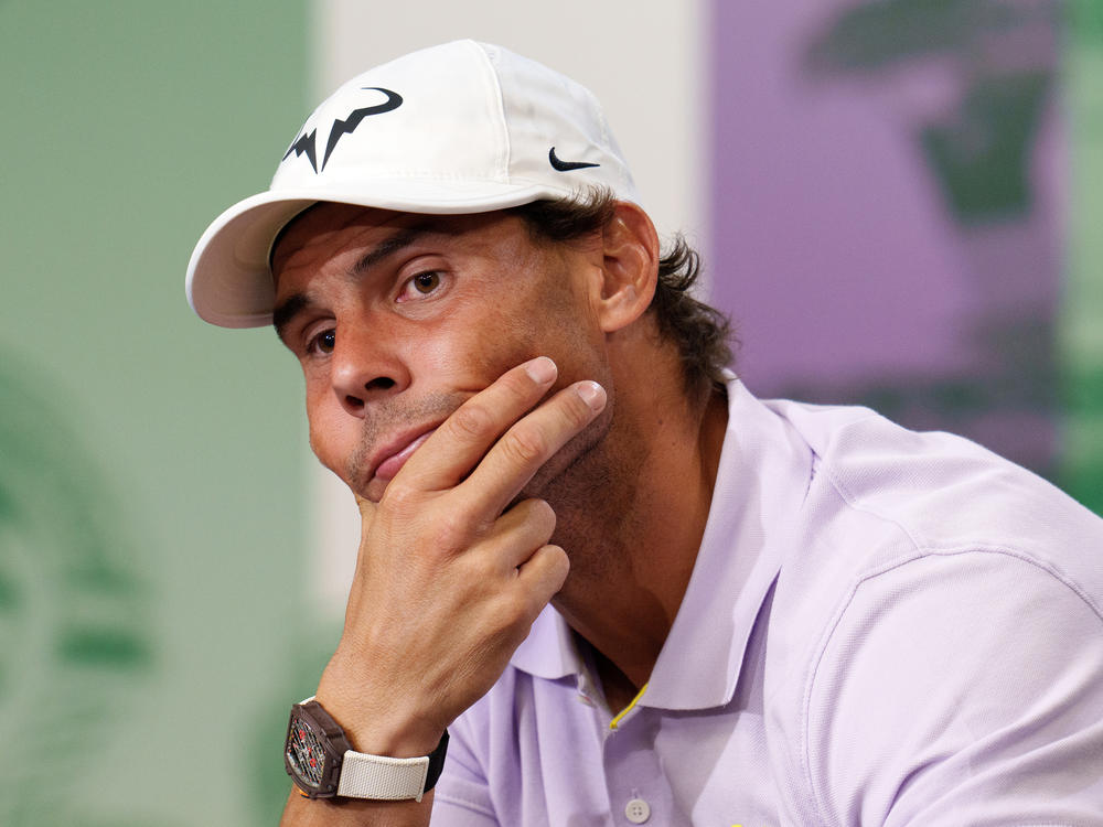 Rafael Nadal announced his withdrawal from Wimbledon at a news conference in London on Thursday.