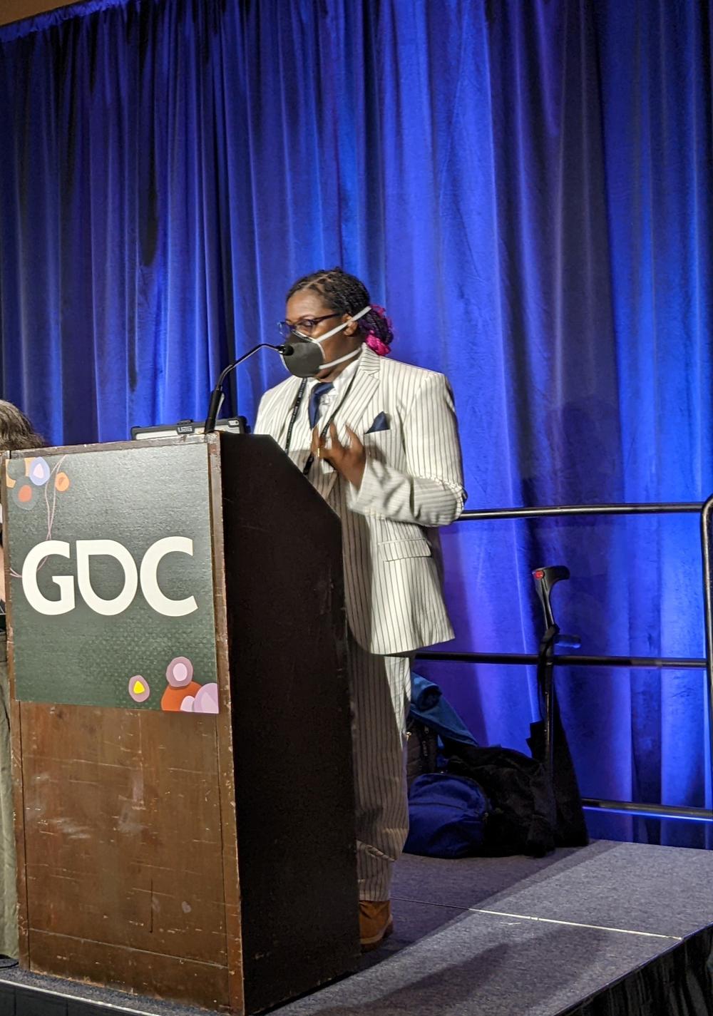 Jay Justice says she could have only traveled to the Game Developers Conference as an immunocompromised person because of the mask mandates on planes at the time.