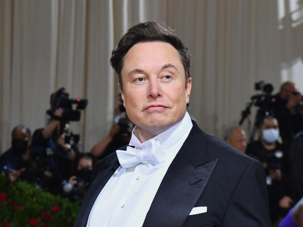 Elon Musk arrives for the 2022 Met Gala at the Metropolitan Museum of Art on May 2, 2022, in New York.