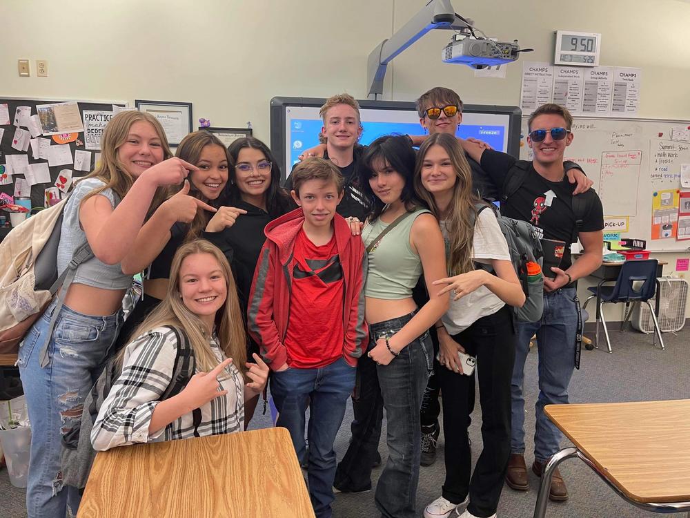 High school students with Brody Ridder.