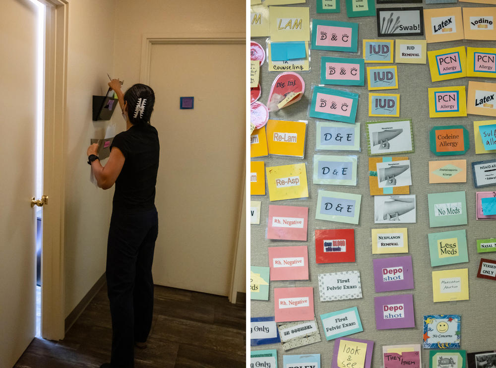 Various patient decals used at Southwestern Women's Options in Albuquerque, N.M.