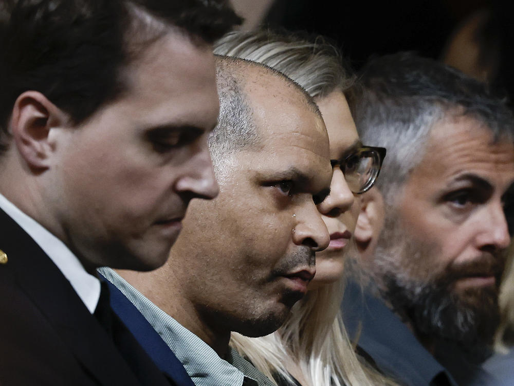 From left, Washington Metropolitan Police Department officer Daniel Hodges, Capitol Police Sgt. Aquilino Gonell, and former Washington Metropolitan Police officer Michael Fanone, who all defended the U.S. Capitol on Jan. 6, 2021, listen during the seventh public hearing investigating the attack.