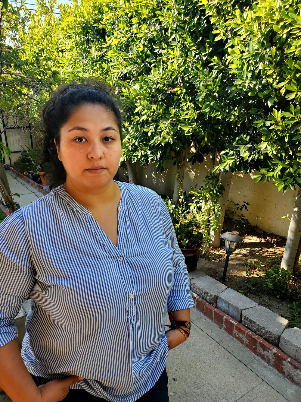 Andrea Iaroc at the home she rents in Los Angeles. She says she may leave the U.S. and move to Colombia, where she has family, so she can afford to buy a house.