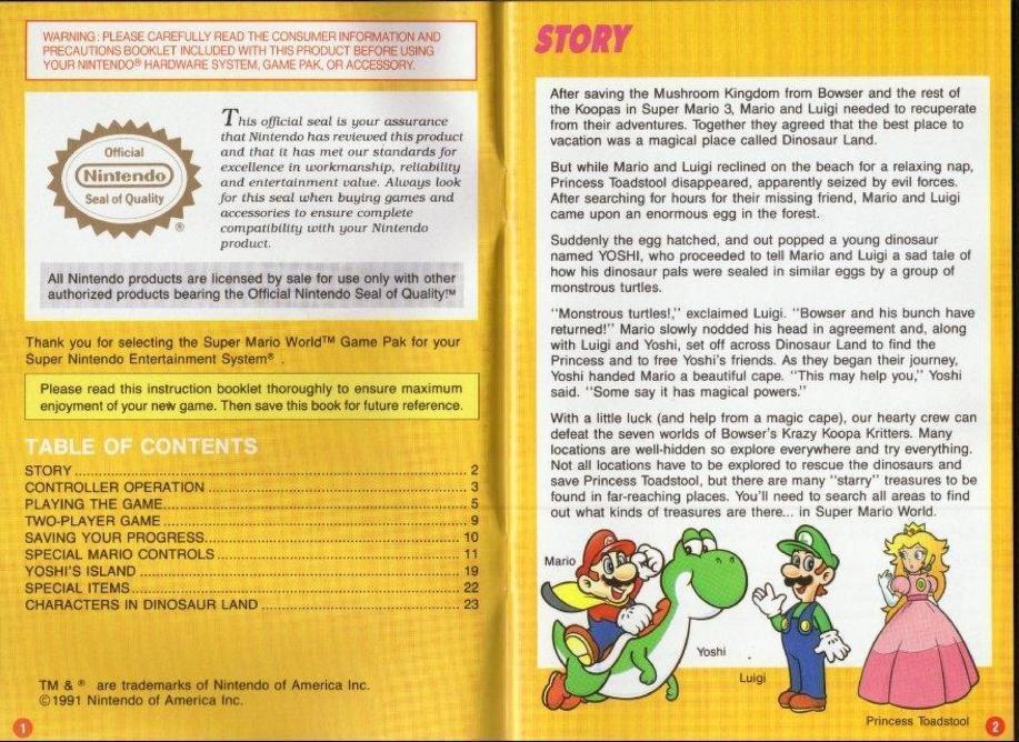 Some manuals detail the story and the world of the game.