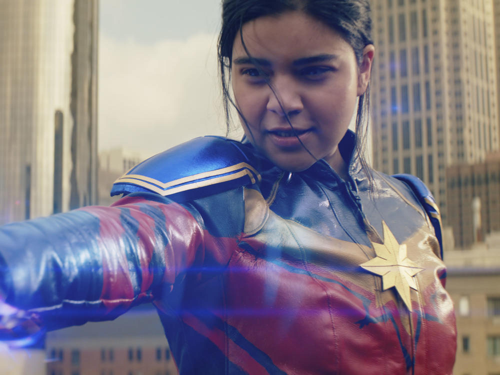 Iman Vellani stars as the titular superhero in the Disney+ series <em>Ms. Marvel. </em>