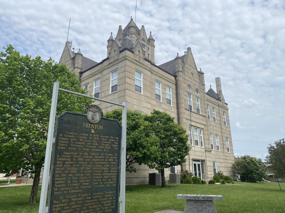 The Grundy County Courthouse greets visitors entering Trenton, Mo., the county seat. Trenton had to treat its drinking water after lead contamination spiked about five years ago.