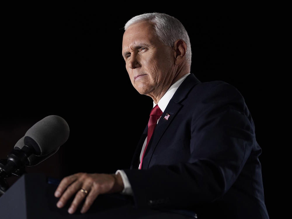 Mike Pence accepts the vice presidential nomination during the Republican National Convention from Fort McHenry National Monument on Aug. 26, 2020 in Baltimore, Md.