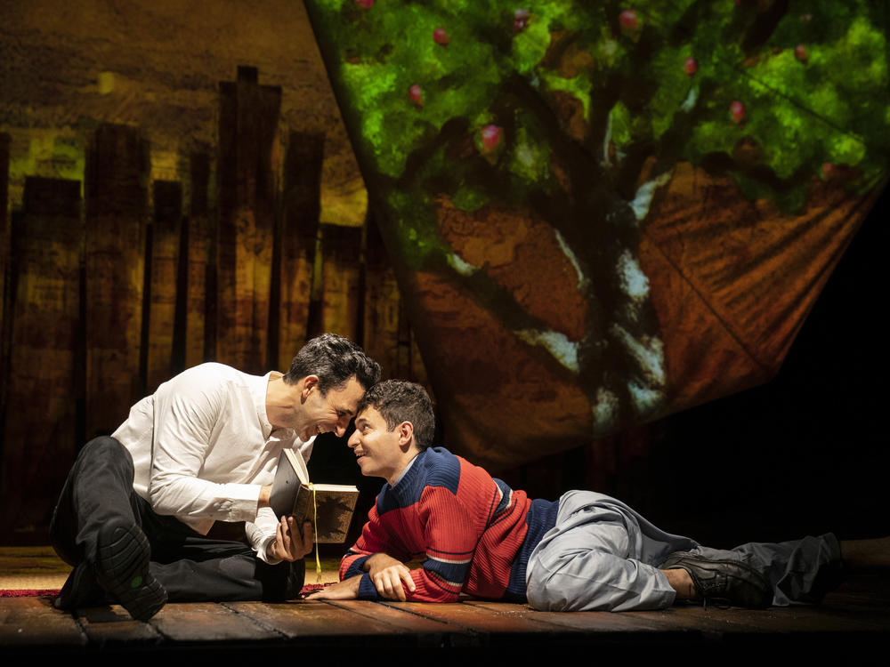 Amir Arison (left) and Eris Sirakian in <em>The Kite Runner</em>.