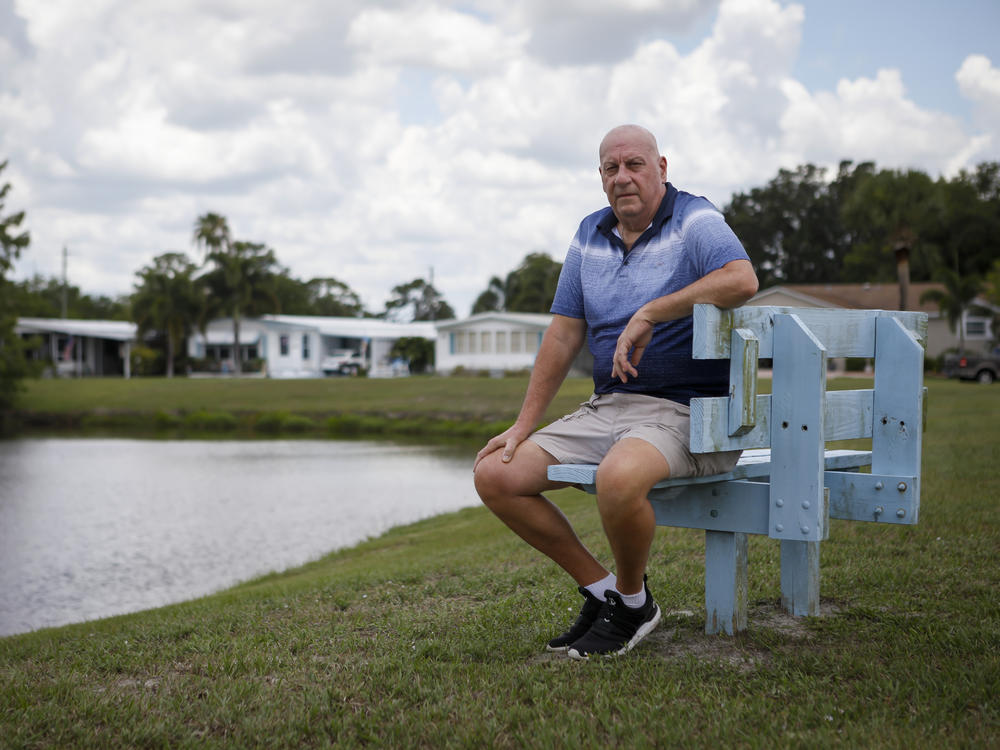 Mike Noel at the Heritage Plantation community, June 8, 2022. Noel retired and bought a home in the mobile home park and looked forward to fishing in the ocean 20 minutes away.  