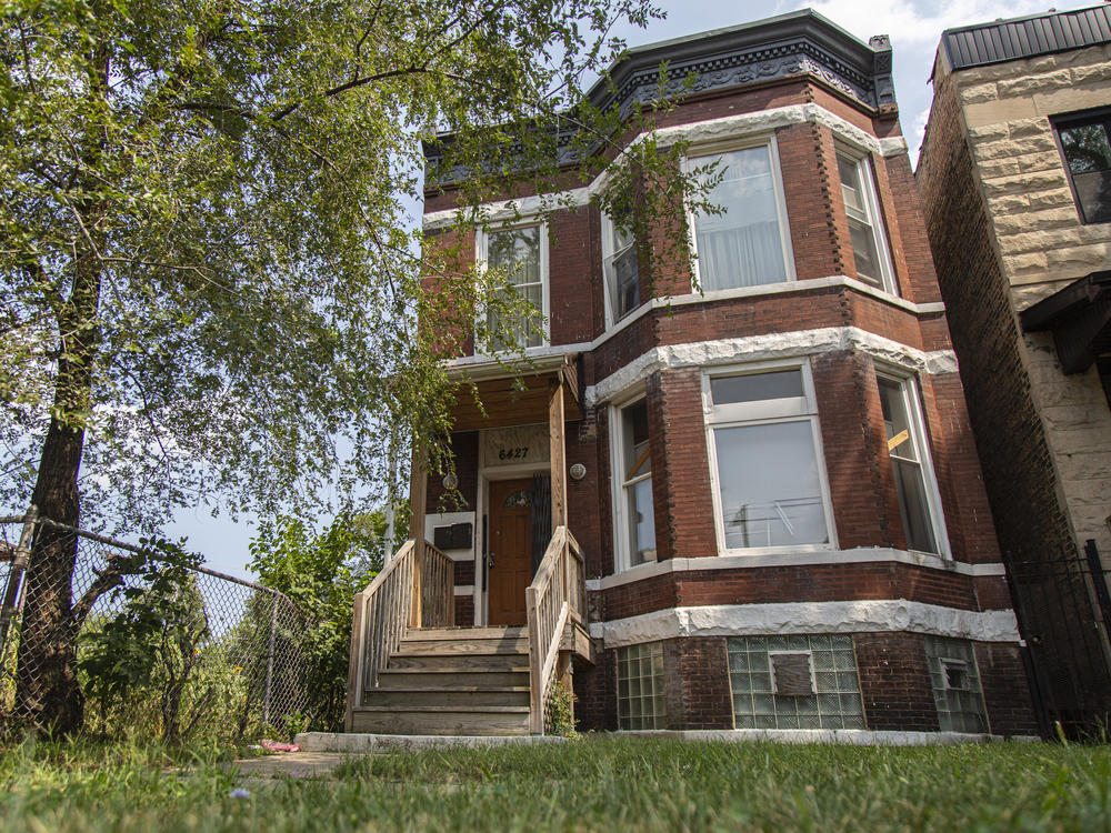 The former home of Emmett and Mamie Till is pictured in the West Woodlawn neighborhood of Chicago on Aug. 26, 2020. It is one of more than two dozen historically significant sites that will share in $3 million grant money from a preservation organization.