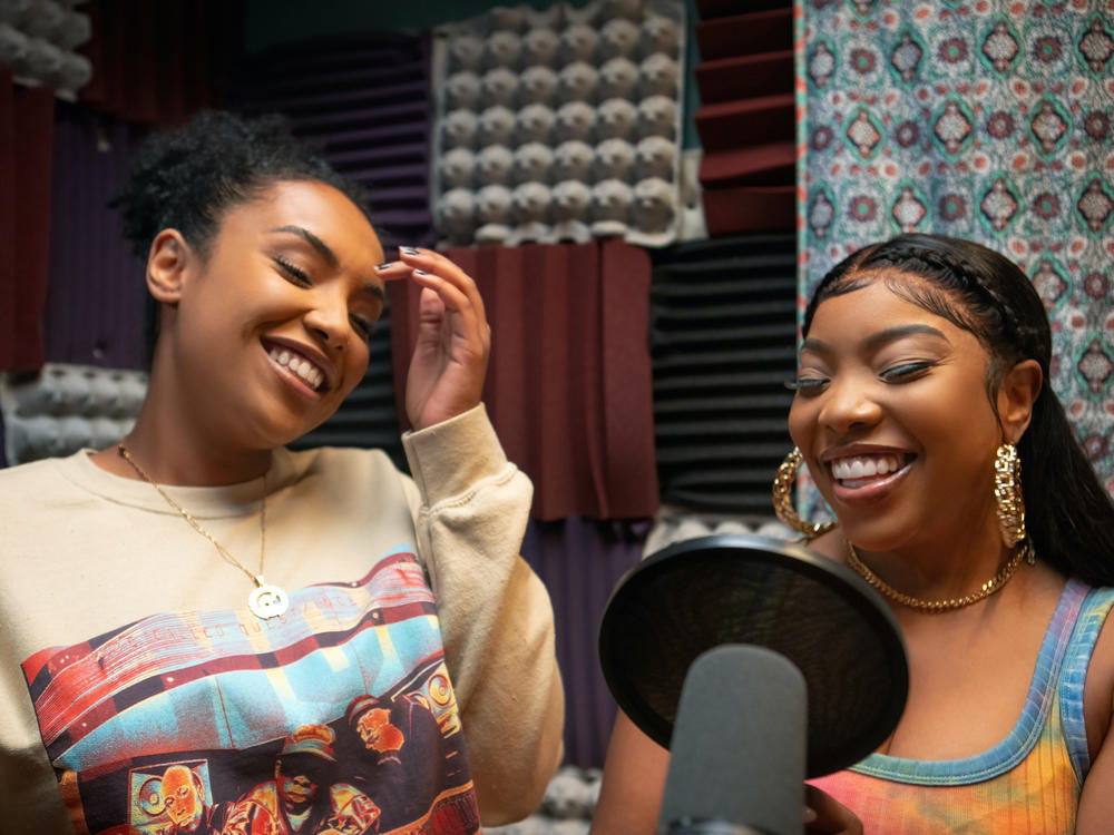 Shawna (Aida Osman) and Mia (KaMillion) in <em>Rap Sh!t</em>.