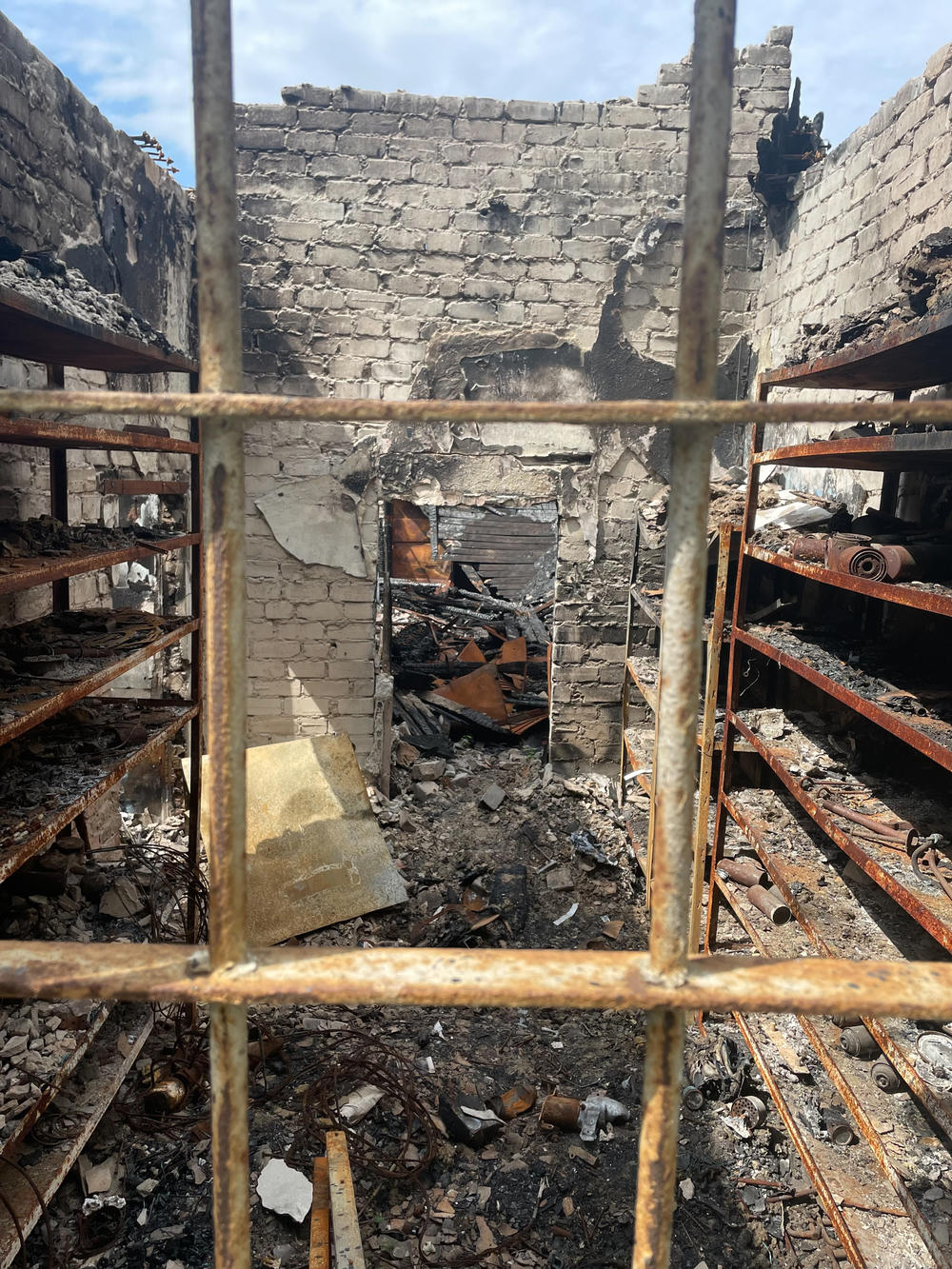 A shop selling car parts in a neighborhood on the northeastern side of Kharkiv was bombed during the initial Russian invasion in March. Many businesses were destroyed in the city or remain shut down.