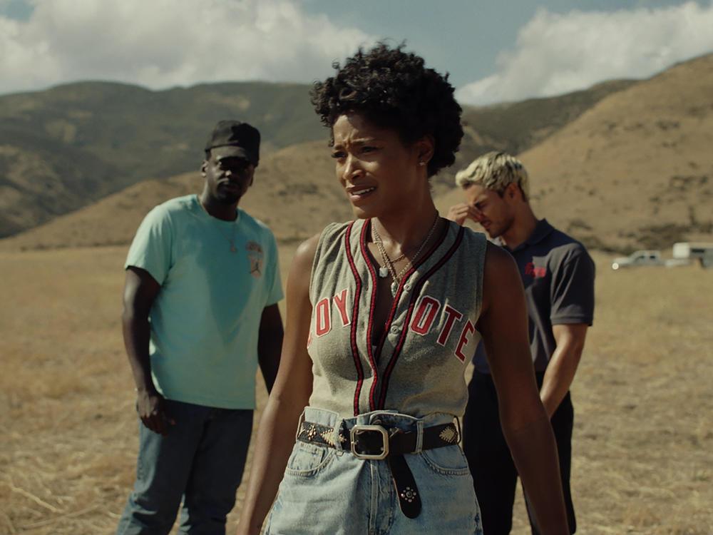 Daniel Kaluuya, Keke Palmer, and Brandon Perea in <em>Nope.</em>