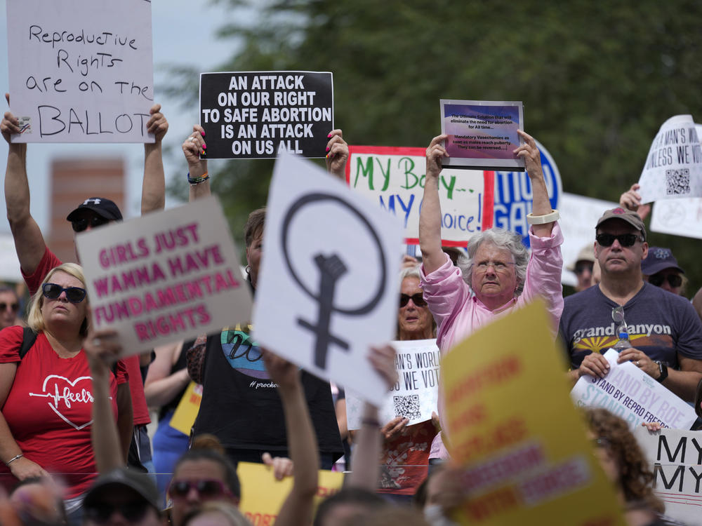 Abortion-rights activist rally at the Indiana Statehouse following U.S. Supreme Court's decision to overturn <em>Roe v. Wade</em>, June 25, 2022 in Indianapolis. State lawmakers convene Monday July 25 for a special session to debate banning abortion.
