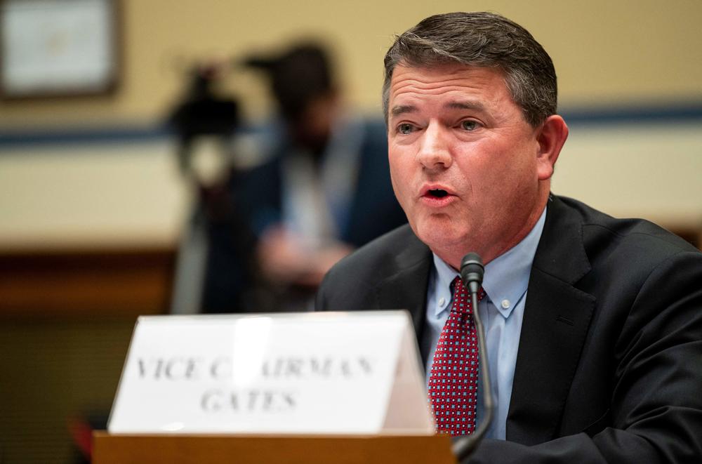Maricopa County Supervisor Bill Gates testifies during a U.S. House Oversight and Government Reform Committee hearing on Oct. 7, 2021, to examine a Republican-led review of the 2020 election in Arizona's most populous county, Maricopa.
