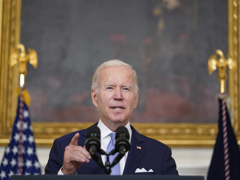 In remarks from the White House Thursday, President Biden said the Inflation Reduction Act would reduce pressure on the economy from rising inflation.