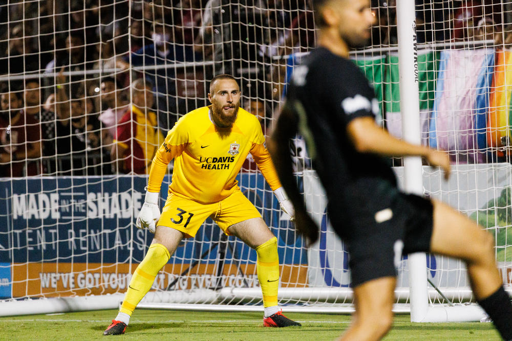 Sacramento Republic's Danny Vitiello blocked many shots during the U.S. Open semifinal game against Sporting Kansas City.