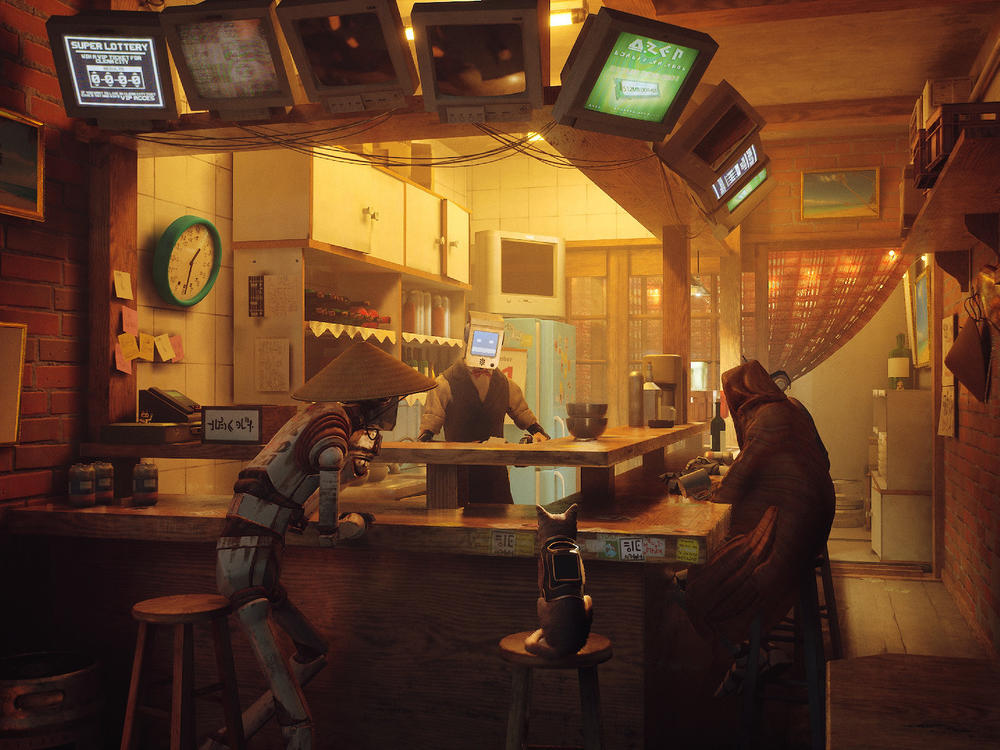 Screenshot from gameplay of Stray.