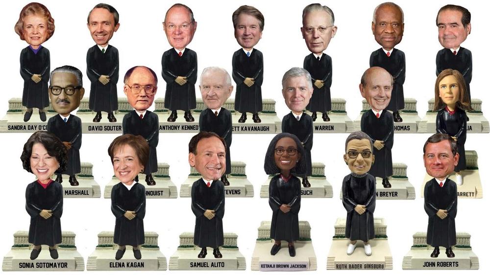The National Bobblehead Hall of Fame and Museum unveiled 16 additional Supreme Court justice bobbleheads last week. Most of them will start shipping in December.