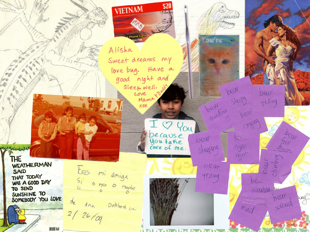 A photo illustration of items left behind in books at the Oakland Public Library in Oakland, Calif.