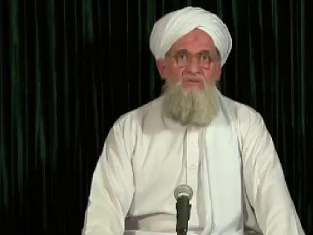 This still image obtained September 10, 2012, from IntelCenter shows Ayman al-Zawahiri speaking from an undisclosed location.