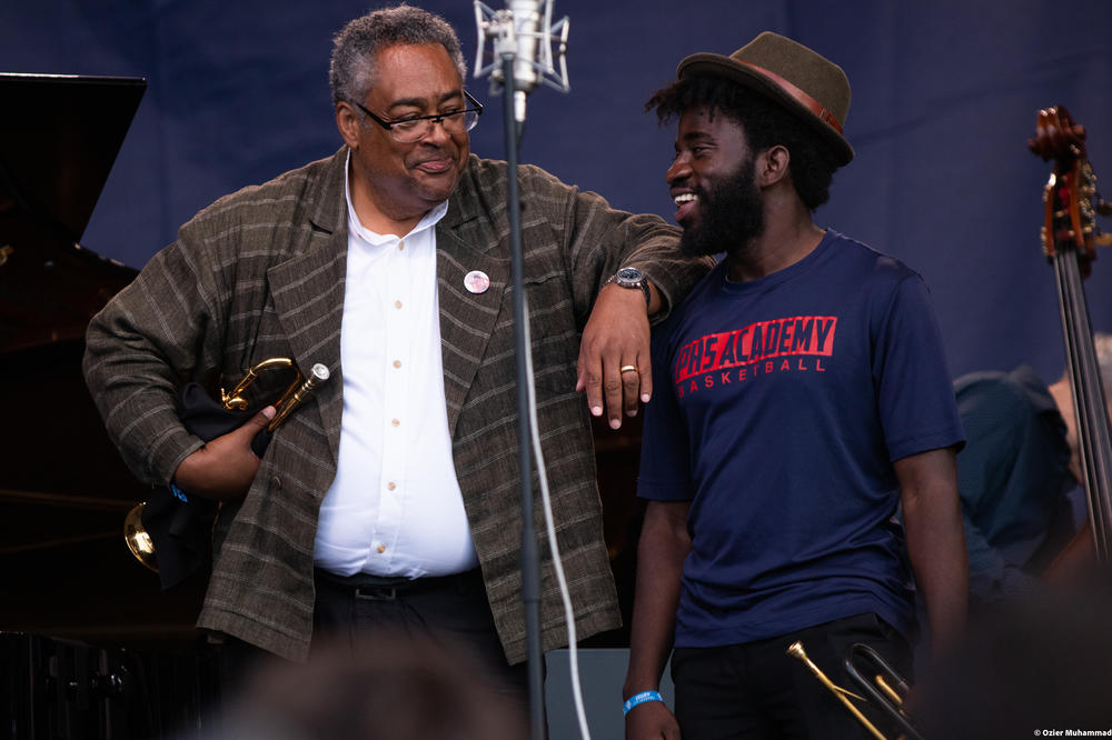 Jon Faddis (left) and Giveton Gelin during the 