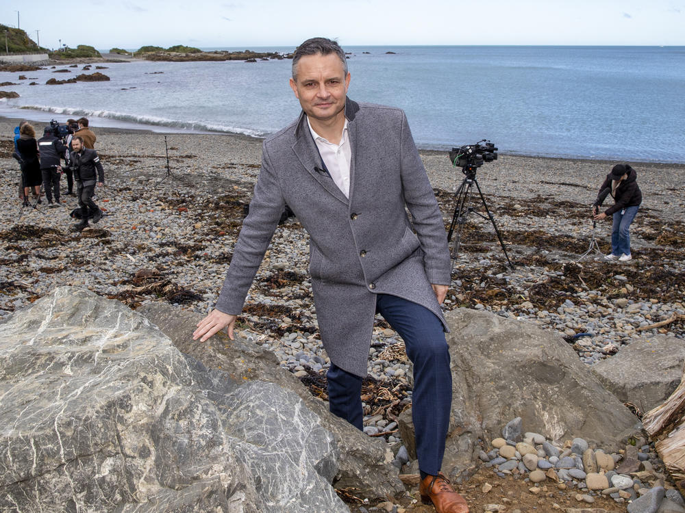 New Zealand Climate Change Minister James Shaw poses for a photo at Owhiro Bay beach in Wellington, New Zealand, Wednesday, Aug. 3, 2022.