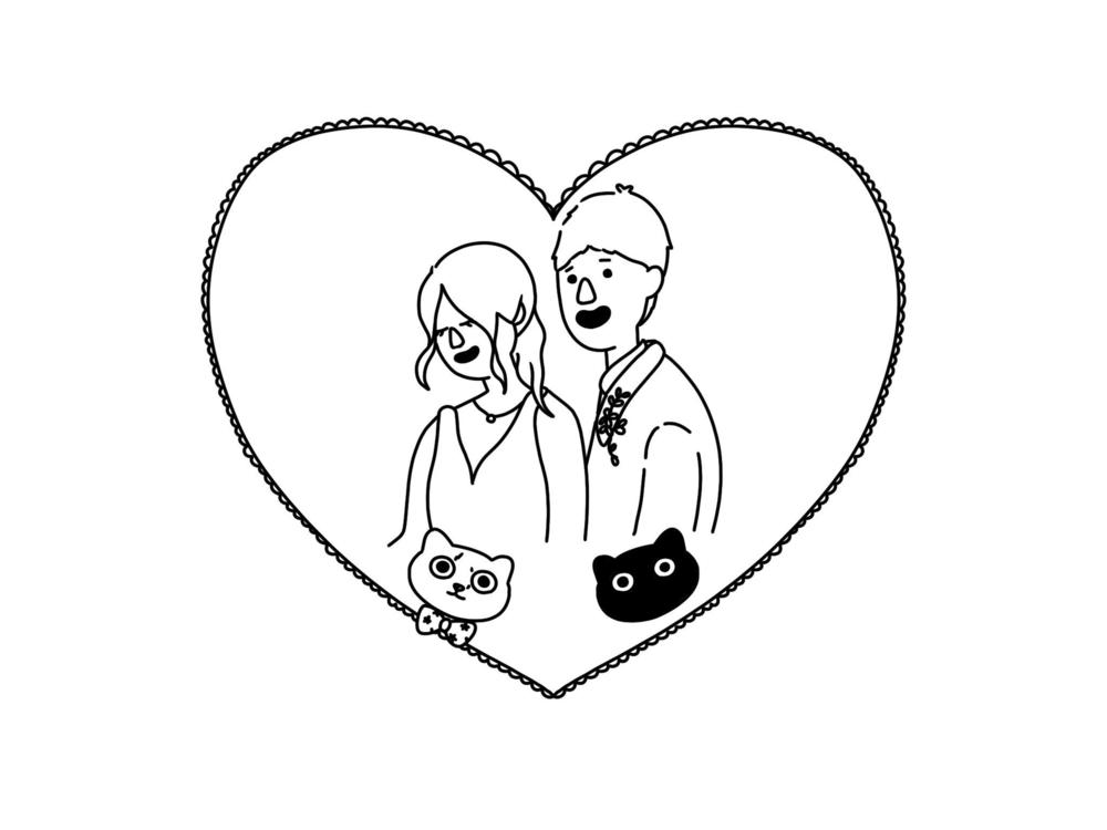 Schroeder kept in touch with Nora through Twitter, sending her updates about his cat, Luna, and letting her know when he and Ferguson got engaged. Nora made this drawing for the couple, who got married in July.
