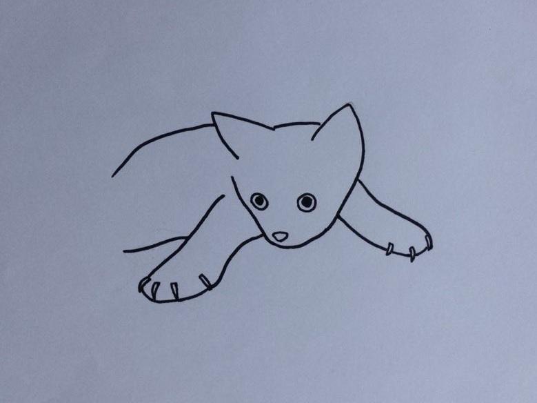 Heloísa Nora's drawing of Schroeder's cat, Luna, then a kitten.