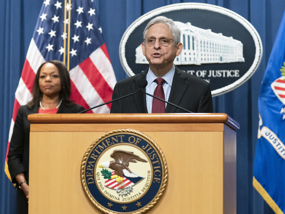 Attorney General Merrick Garland with Assistant Attorney General Kristen Clarke for the Civil Rights Division, announced civil rights charges Thursday related to the botched Louisville Police drug raid that led to the death of Breonna Taylor.