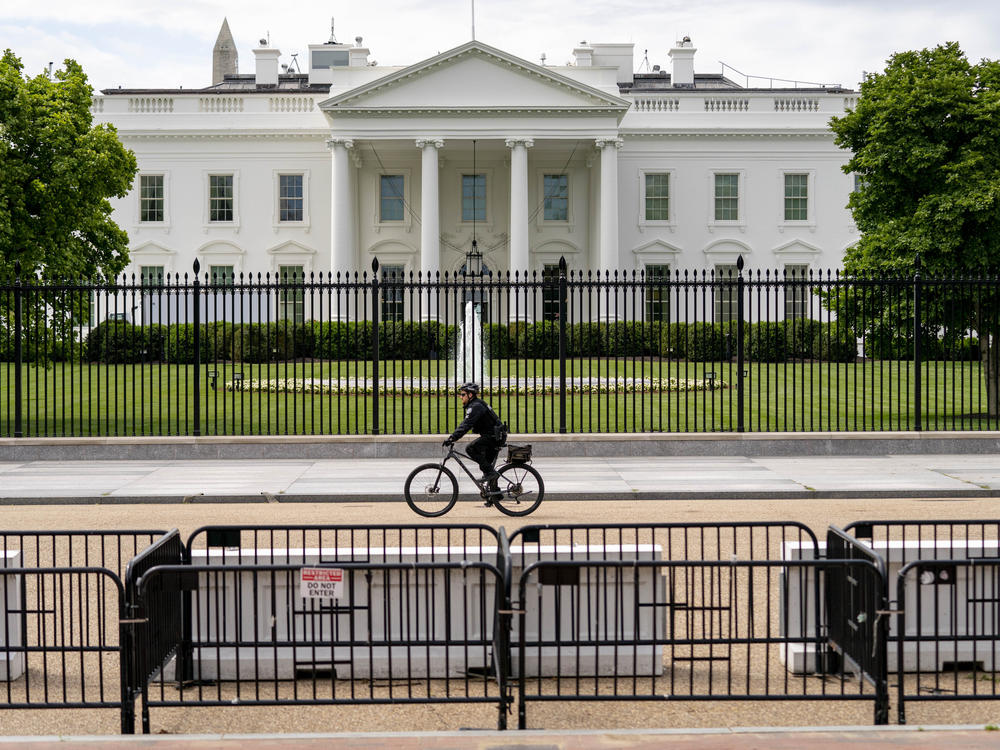 Across the street from the White House, shown here in 2021, is Lafayette Park. On Thursday, a lightning strike there hit four people, and two of them were pronounced dead on Friday.
