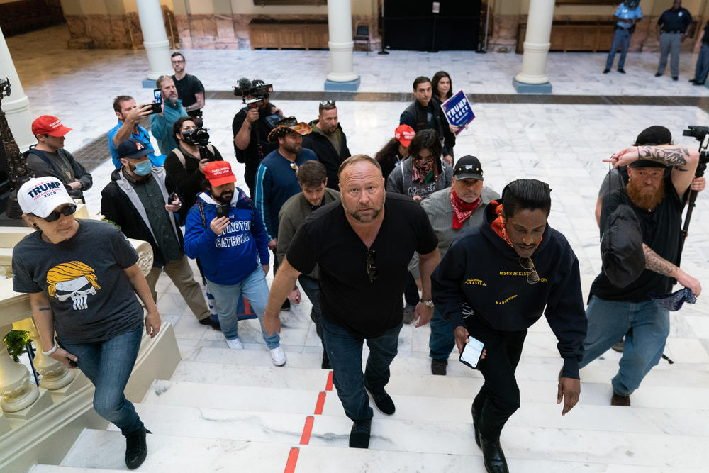 Jones inside the Georgia State Capitol during a 