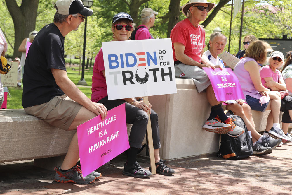 Protestors for and against legal abortions gathered at The University of Michigan on May 14, 2022.